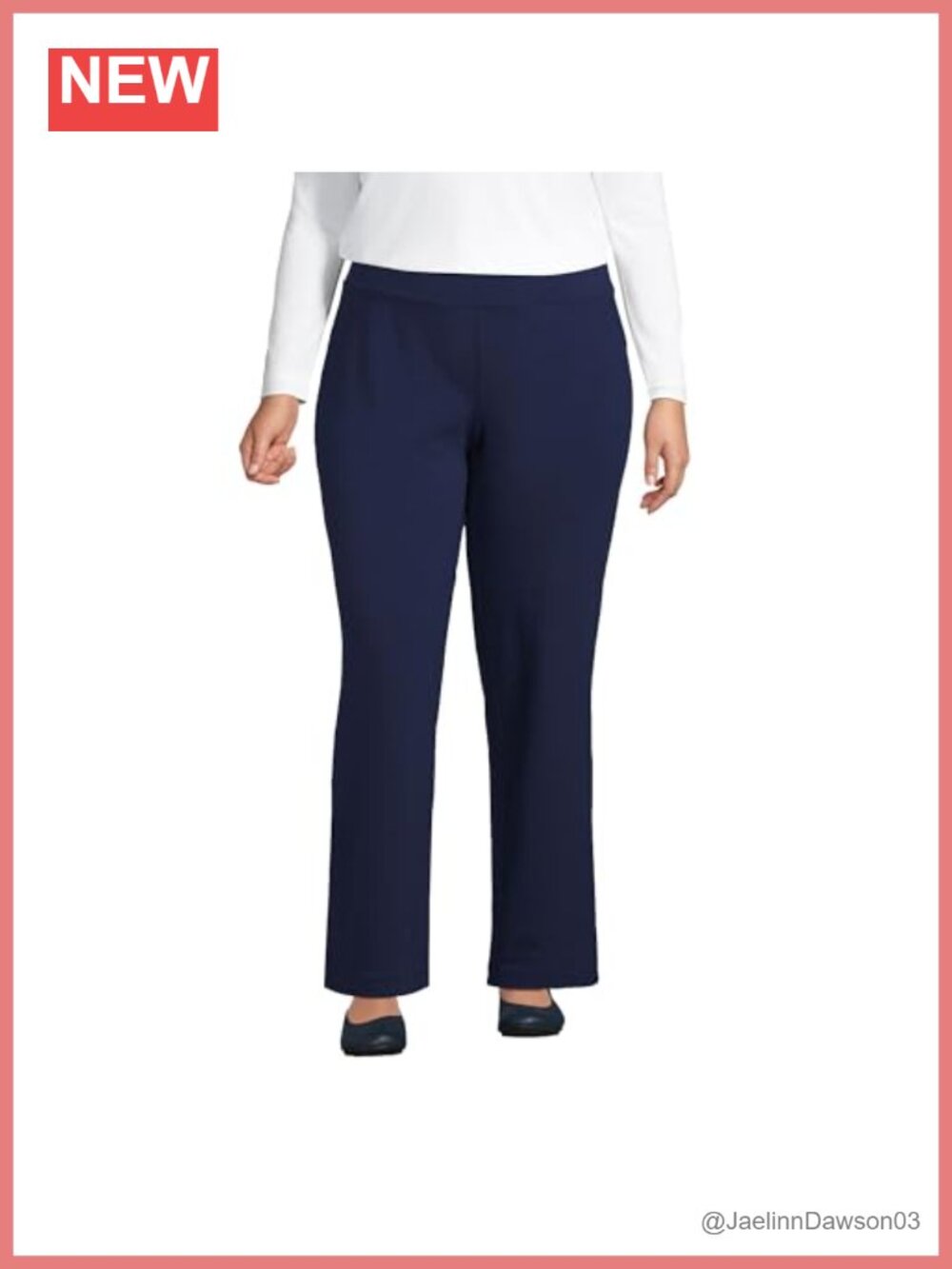 Lands' End Starfish Straight Leg Pull On Pants Cotton Spandex Relaxed Fit